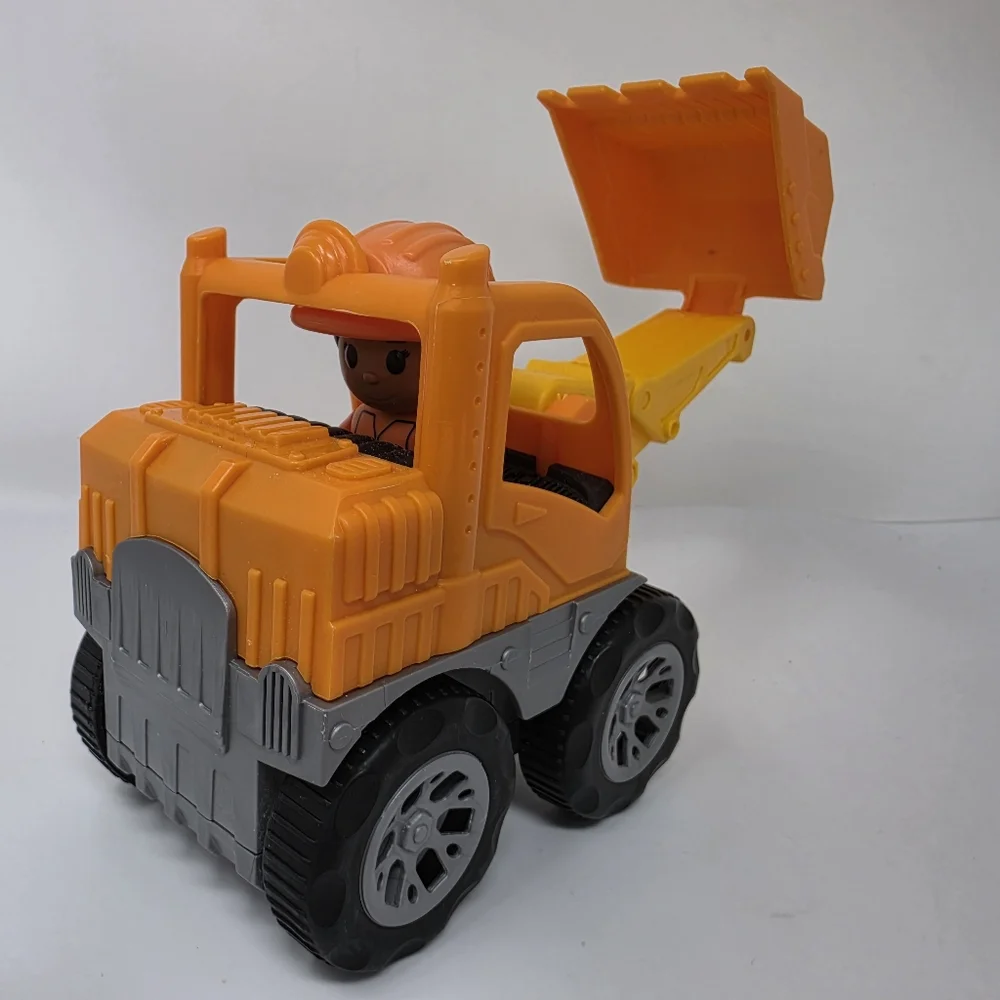 Plastic Backhoe Tractor Construction Orange Worker